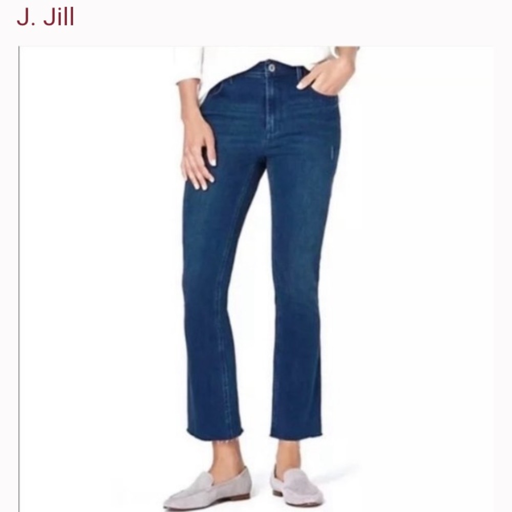 JJill 2019 Kick-Flare Ankle Jeans, Raw hem, ankle cropped jeans; size 4